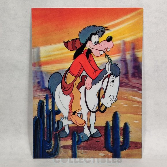 1970s Disney Goofy In the Wild West TOPPAN TOP STEREO Lenticular Postcard Cactus - Picture 2 of 5